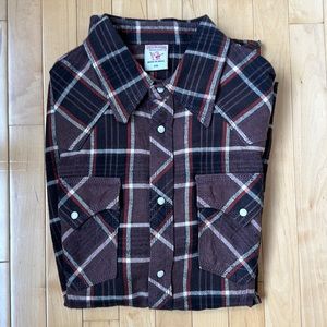 True Religion Brown Flannel with Snap Buttons and Two Front Pockets Size XXL
